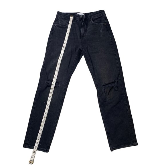 Zara Women's Mom Fit Distressed Dark Washed Jeans, size US 4 - Picture 11 of 13